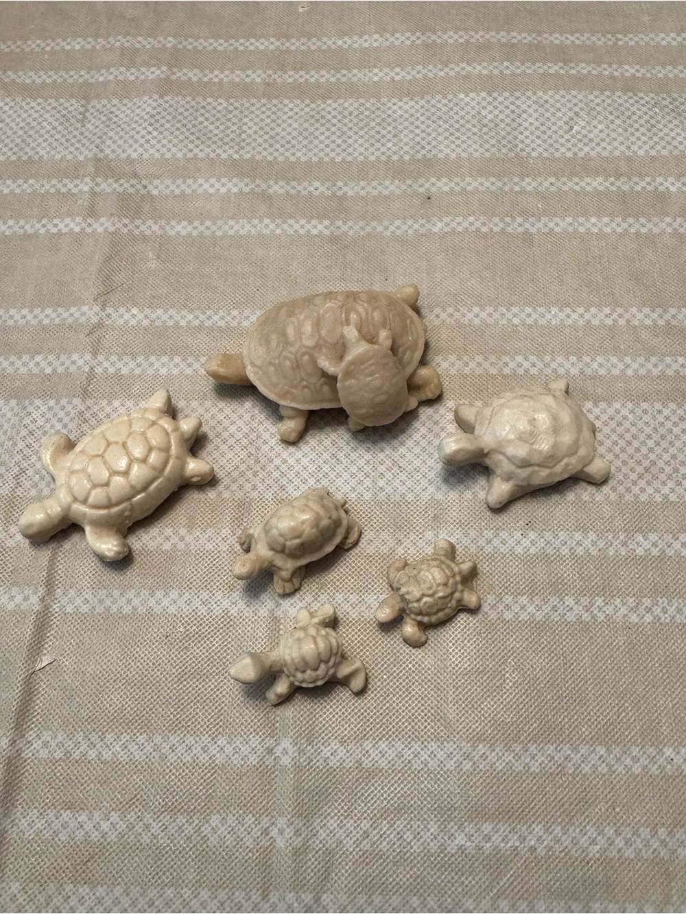 Set of 7 Carved Turtle Figurines